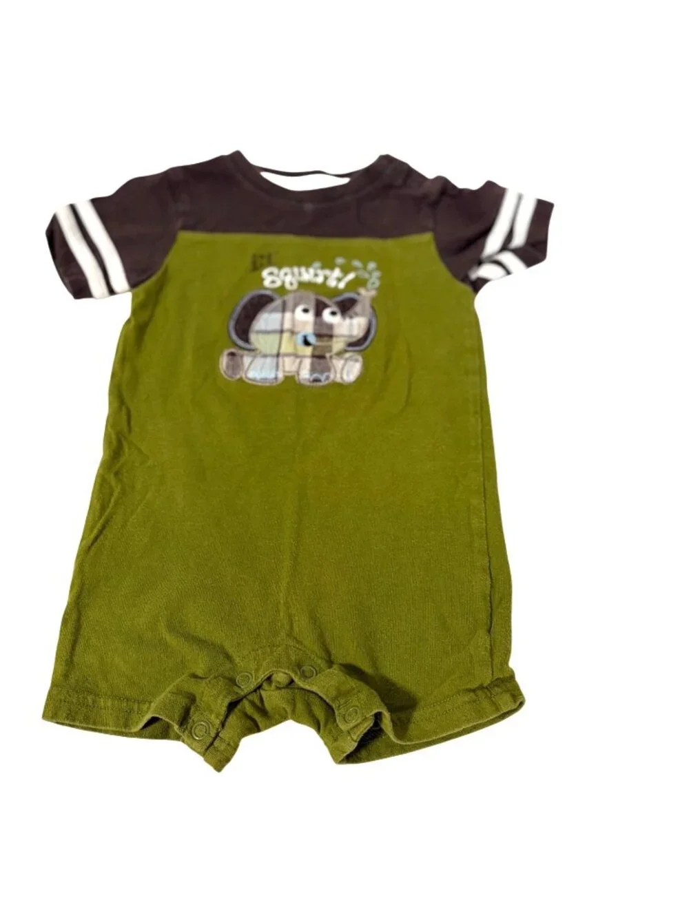 Jumping Beans Boys infant Baby Size 6 9 months Romper 1 pc short outfit Green Br